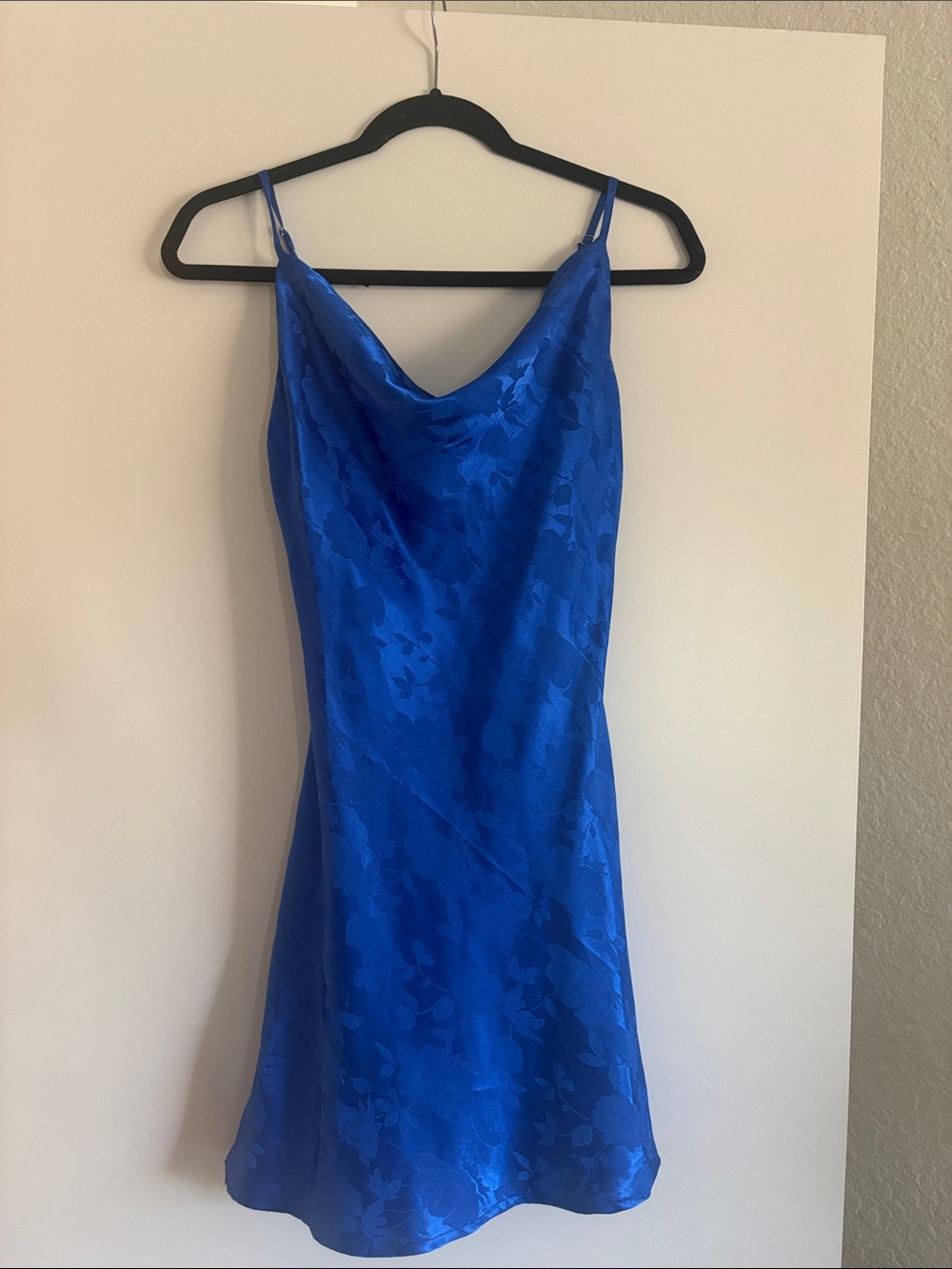 Lulu's Royal Blue Satin Slip Mini Dress